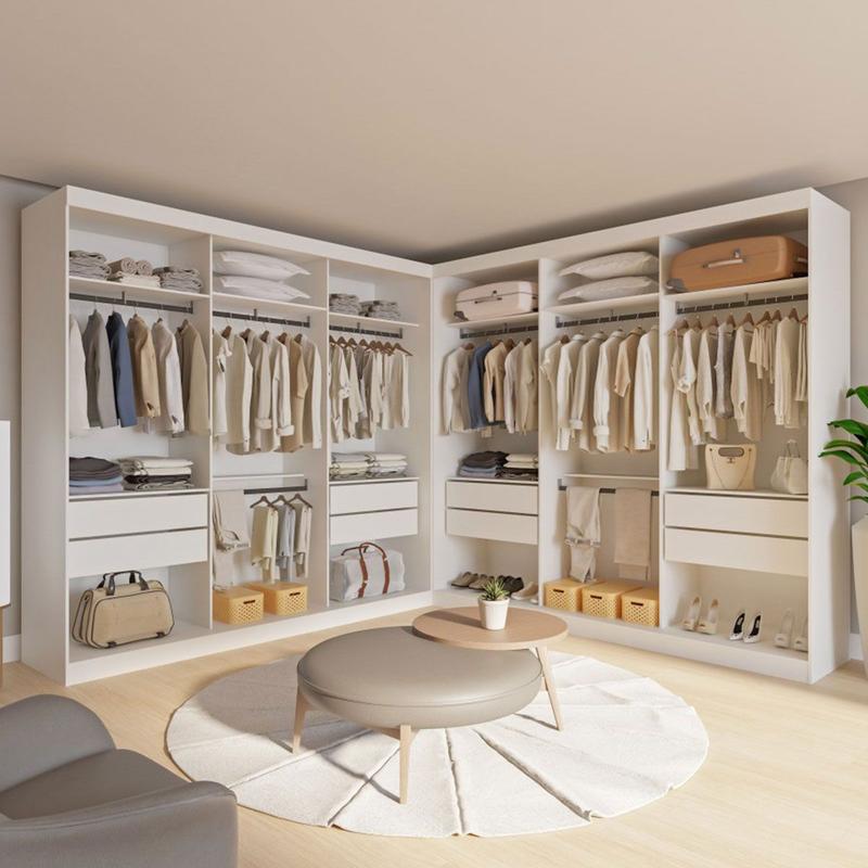 Closet Casal Paris Duo 8 Gavetas Branco - Minastex - Closet